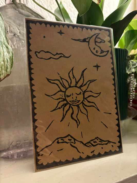 Sun and Moon Print